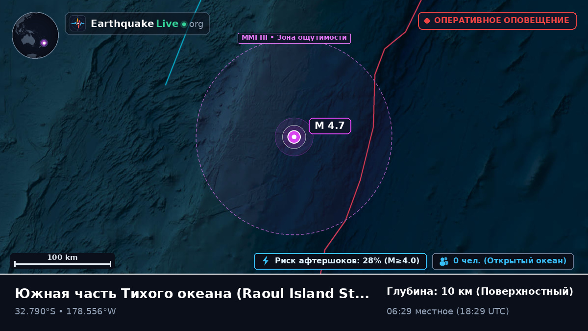 Южная часть Тихого океана (Kermadec Islands)
