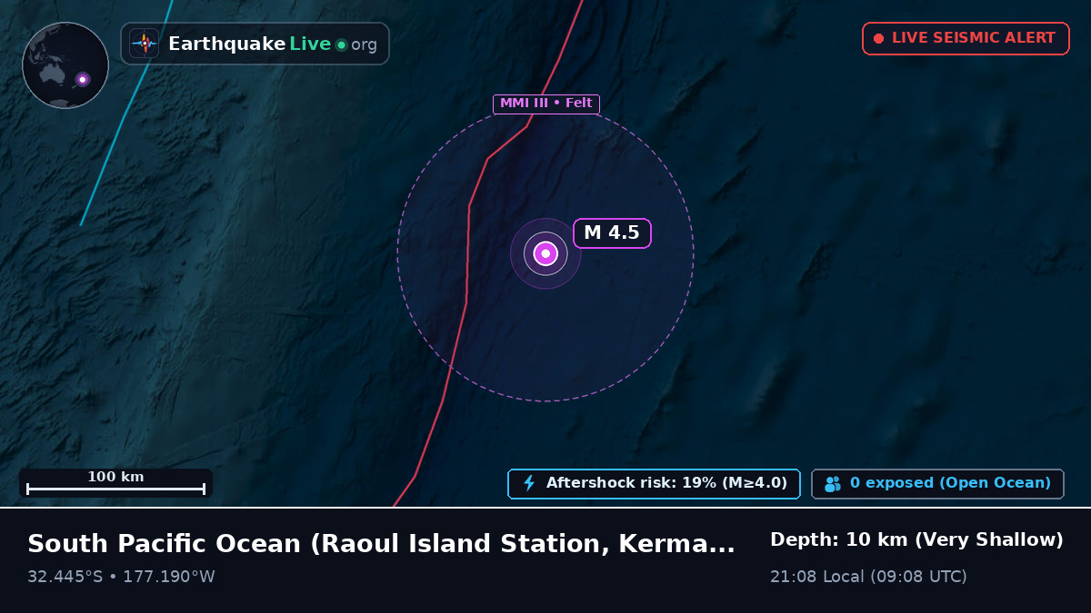 South Pacific Ocean (Kermadec Islands)
