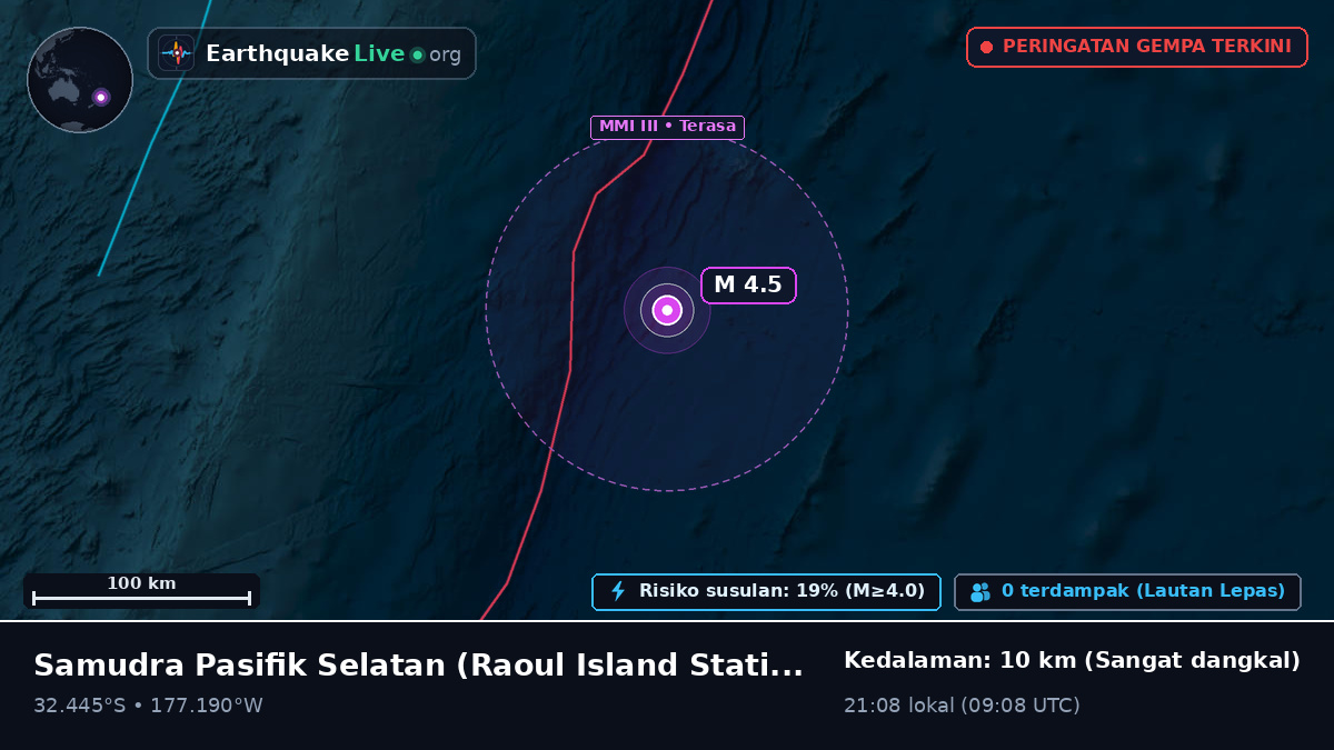 Samudra Pasifik Selatan (Kermadec Islands)