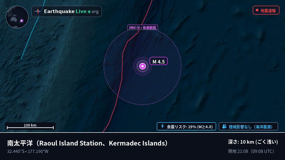 南太平洋 (Kermadec Islands)