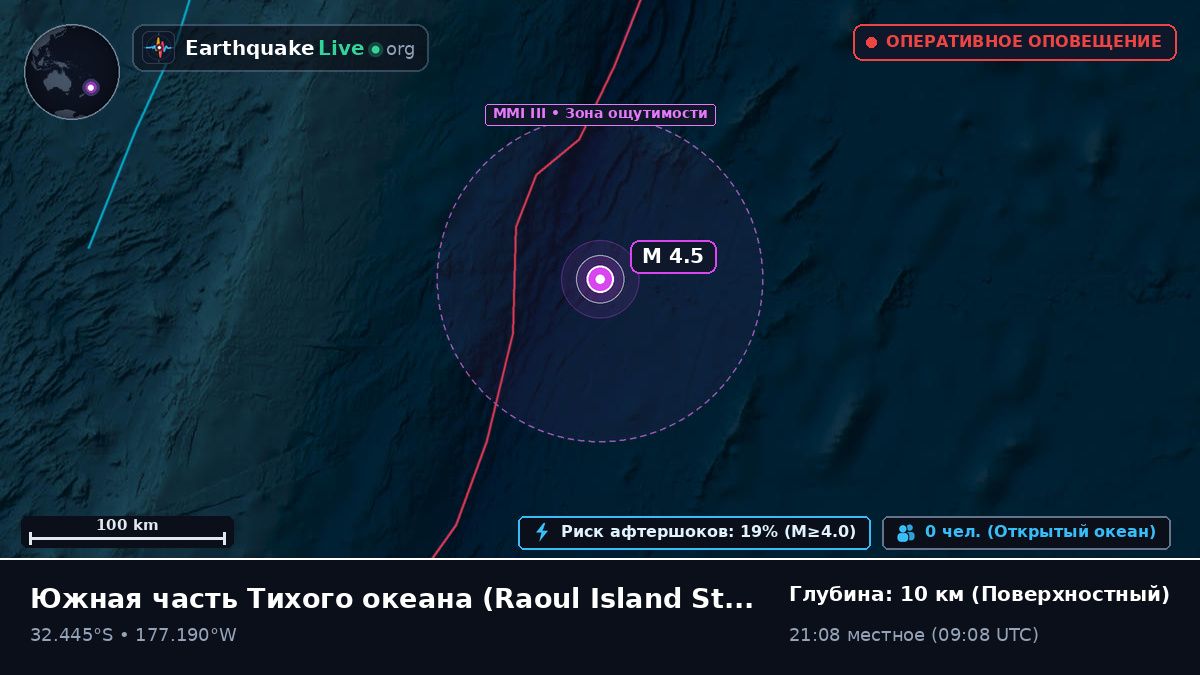 Южная часть Тихого океана (Kermadec Islands)