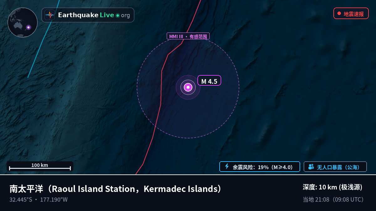 南太平洋 (Kermadec Islands)
