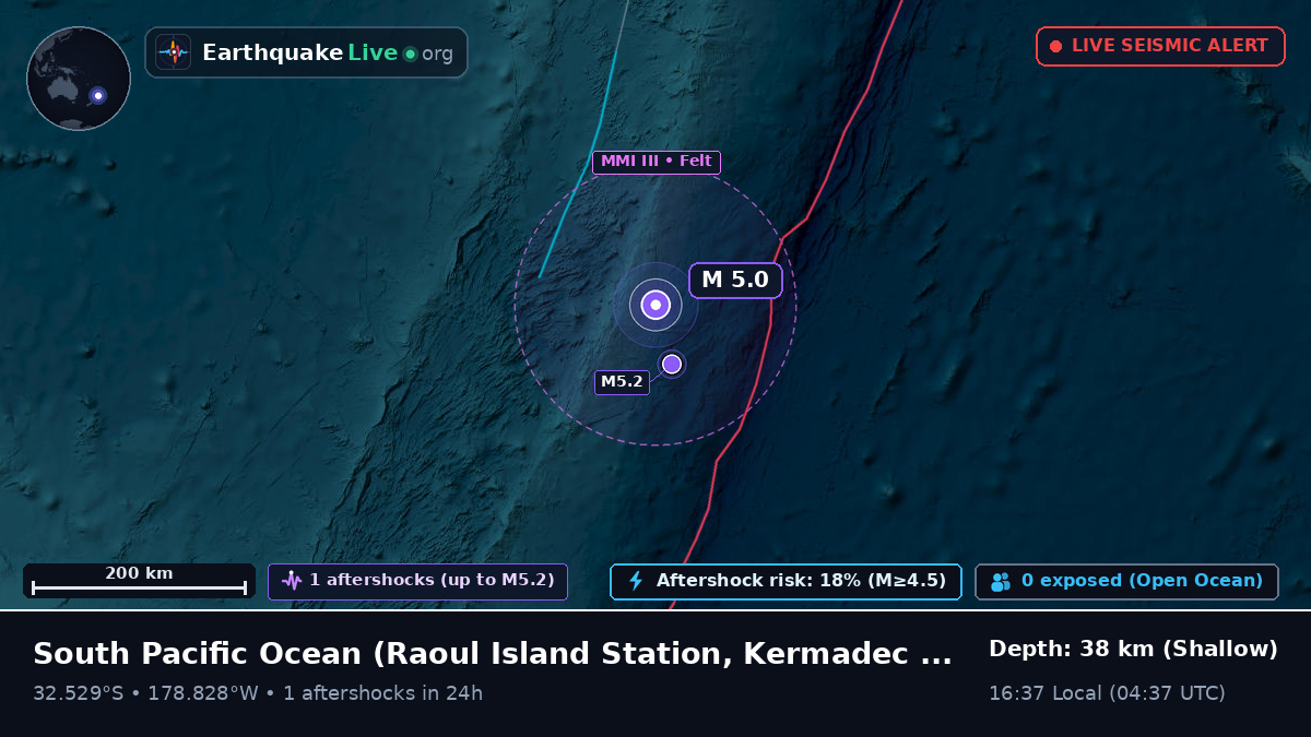 South Pacific Ocean (Kermadec Islands)