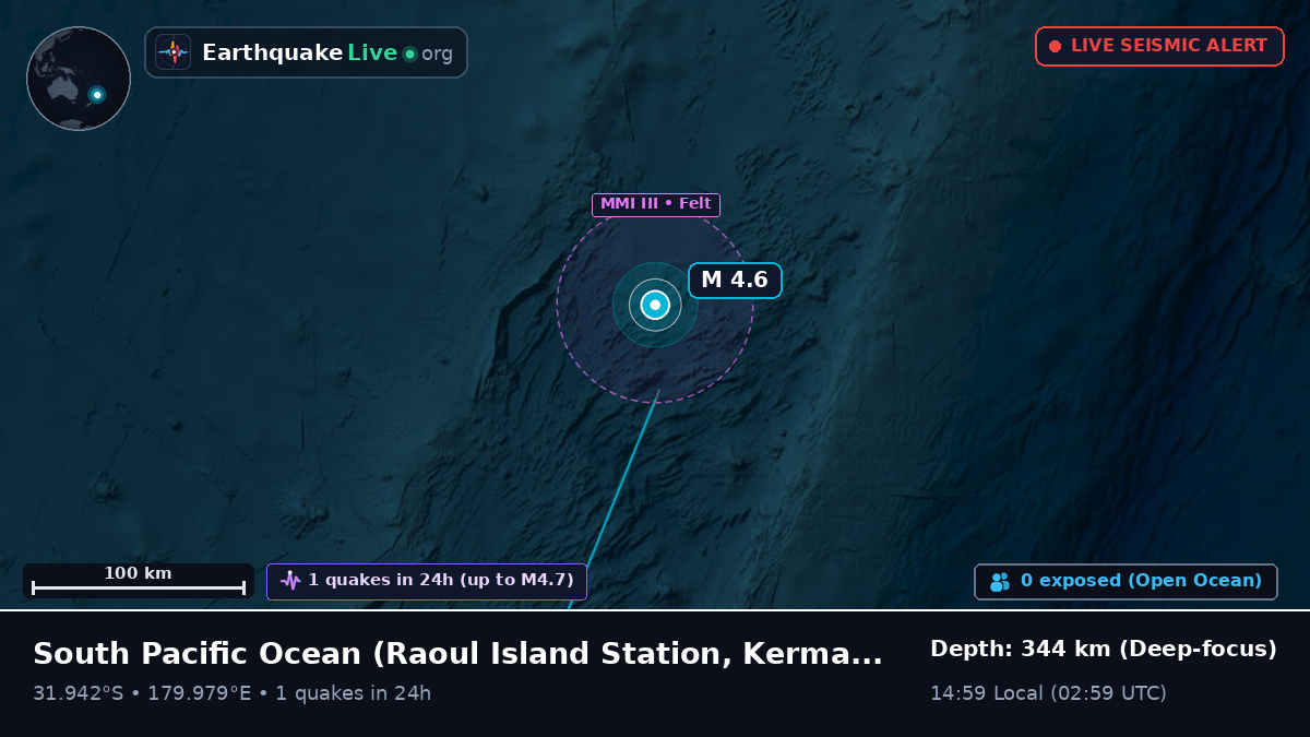 South Pacific Ocean (Kermadec Islands)
