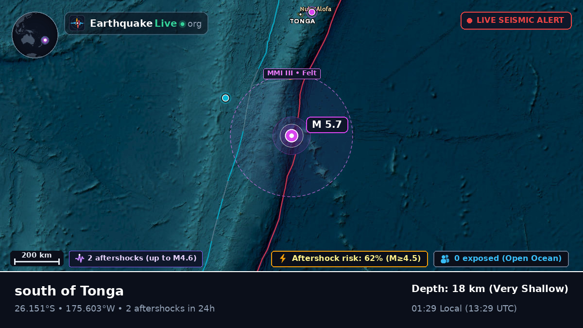 South Pacific Ocean (Kermadec Islands)