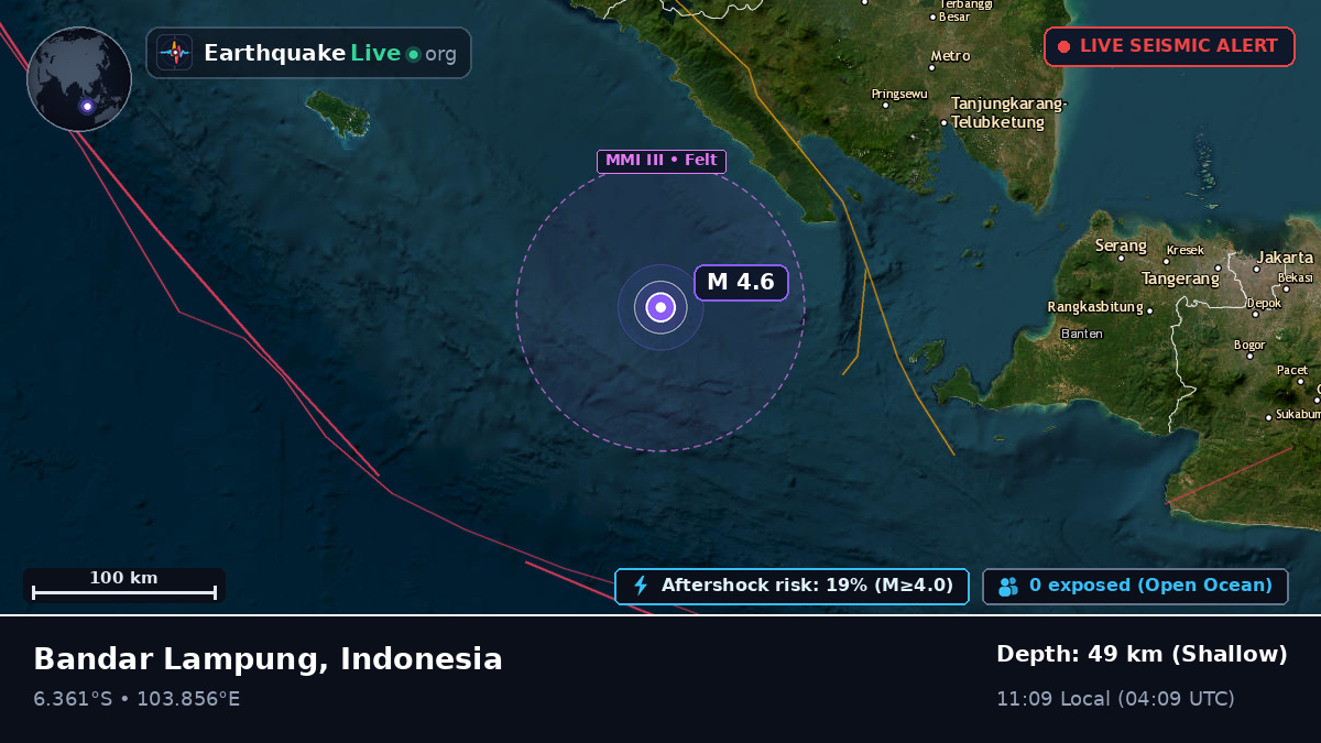 Off the coast of Bandar Lampung, Indonesia