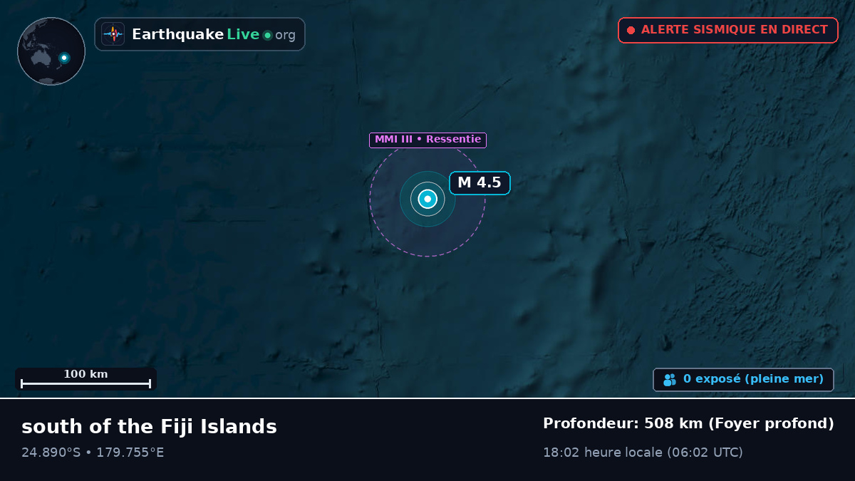Océan Pacifique Sud (Kermadec Islands)