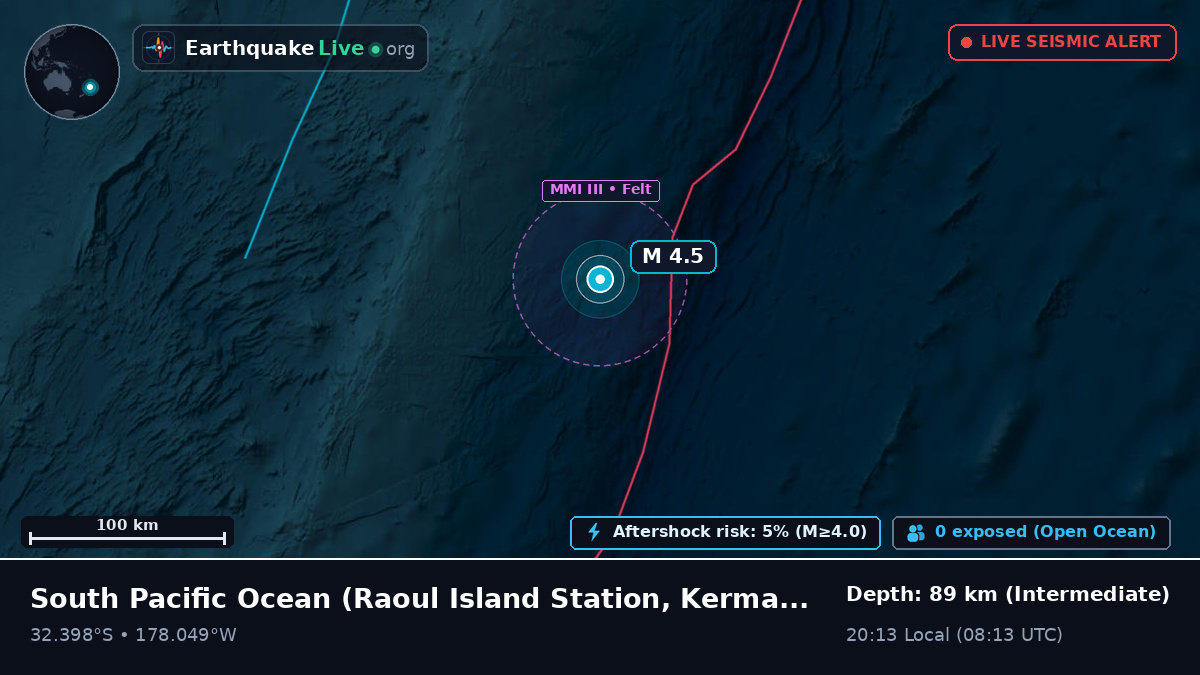 South Pacific Ocean (Kermadec Islands)