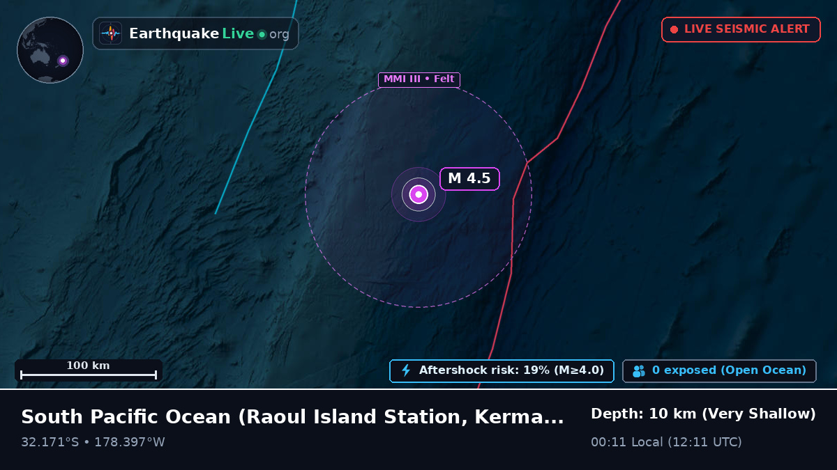 South Pacific Ocean (Kermadec Islands)