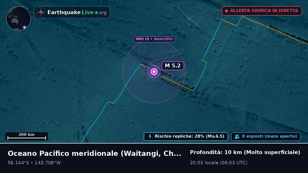 Oceano Pacifico meridionale (Chatham Islands)