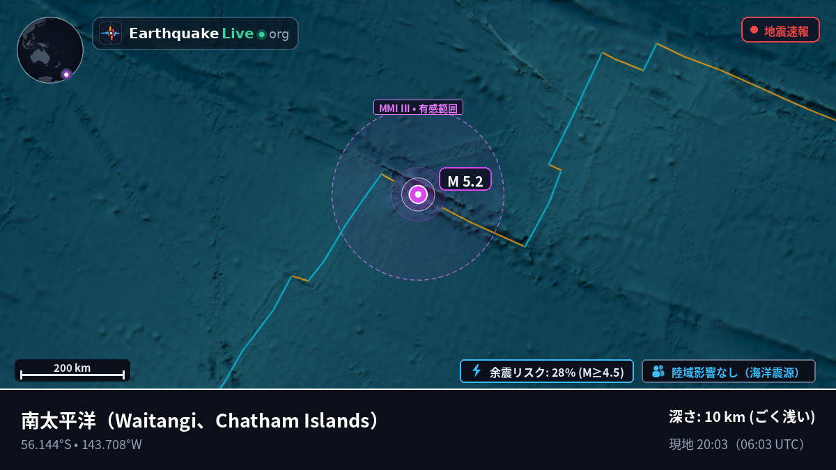 南太平洋 (Chatham Islands)