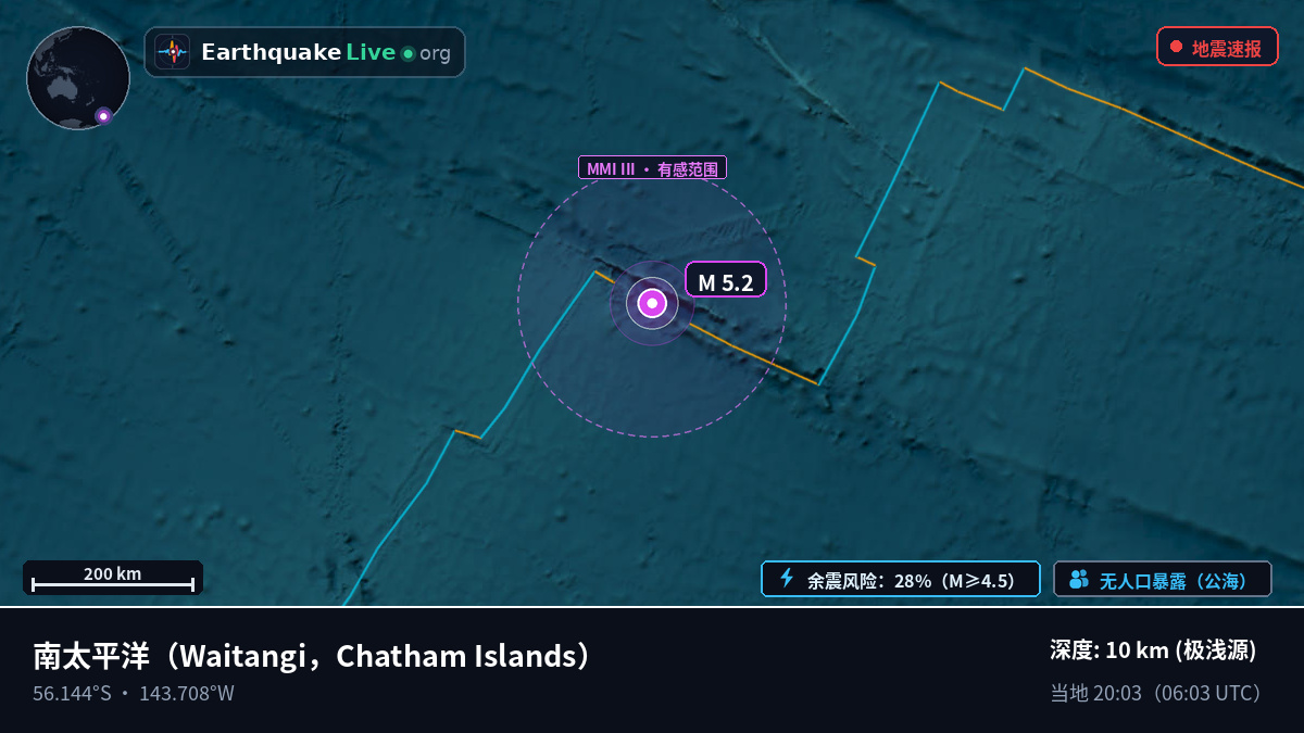 南太平洋 (Chatham Islands)