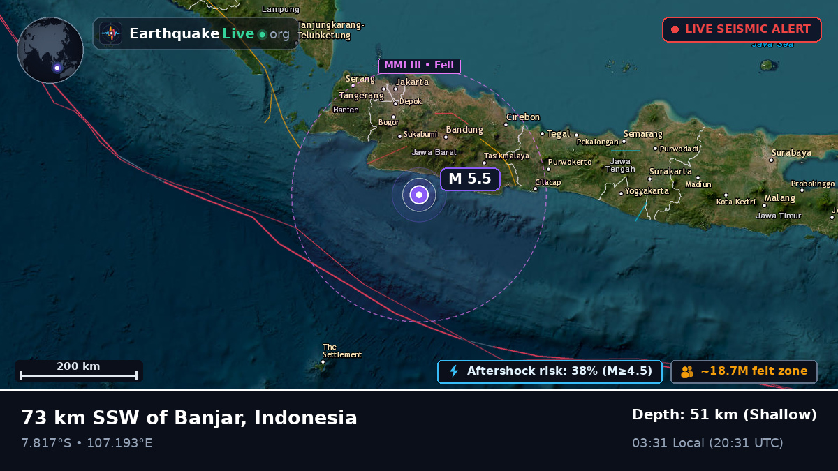 Off the coast of Bandung, Indonesia