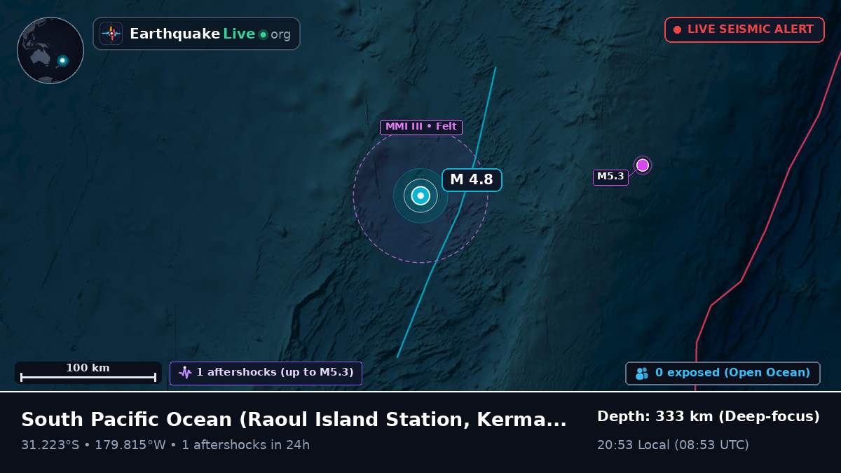 South Pacific Ocean (Kermadec Islands)