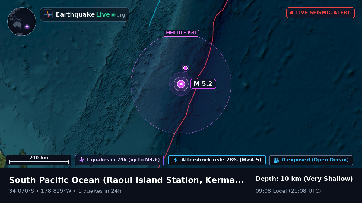 South Pacific Ocean (Kermadec Islands)