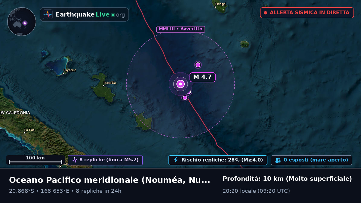 Oceano Pacifico meridionale (Nuova Caledonia)