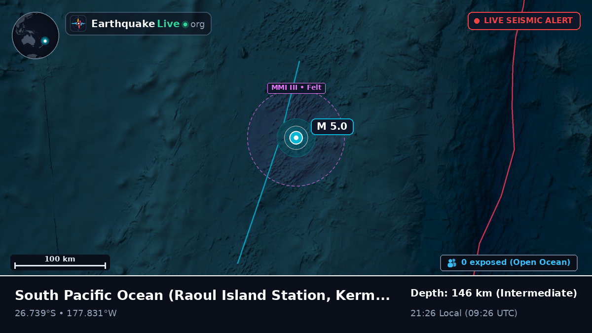 South Pacific Ocean (Kermadec Islands)