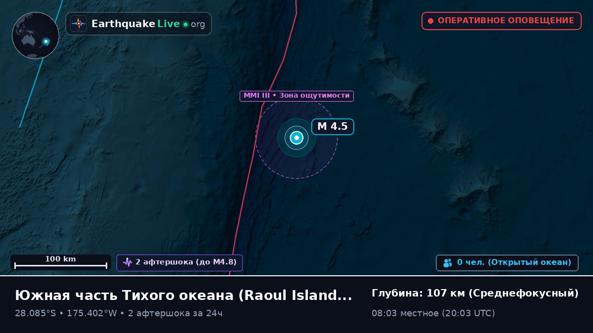 Южная часть Тихого океана (Kermadec Islands)