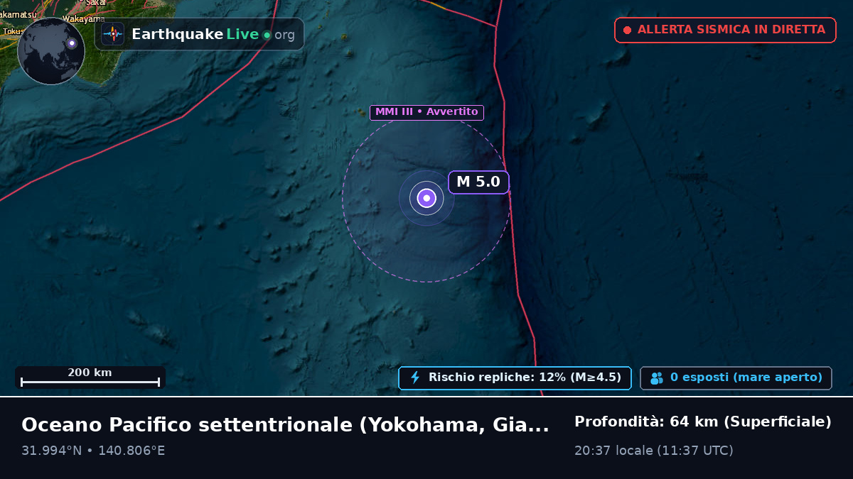 Oceano Pacifico settentrionale (Giappone)