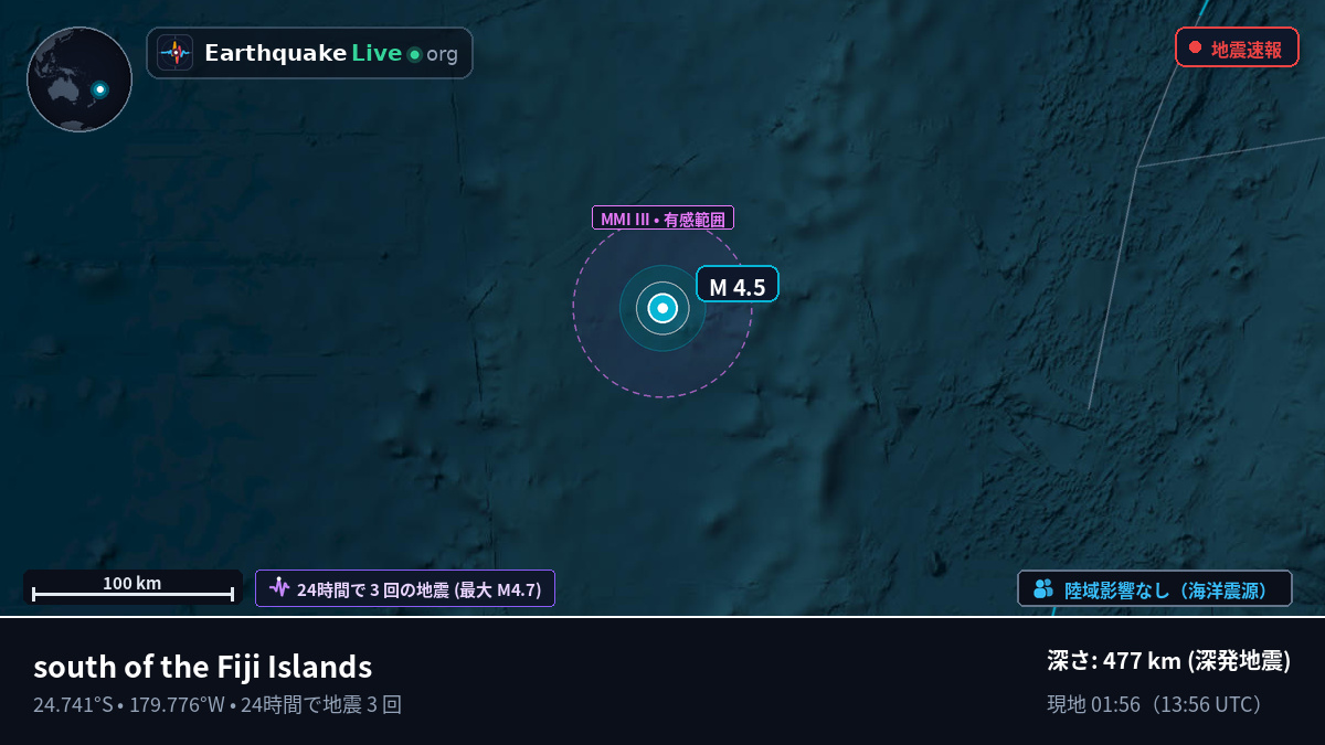 南太平洋 (Kermadec Islands)