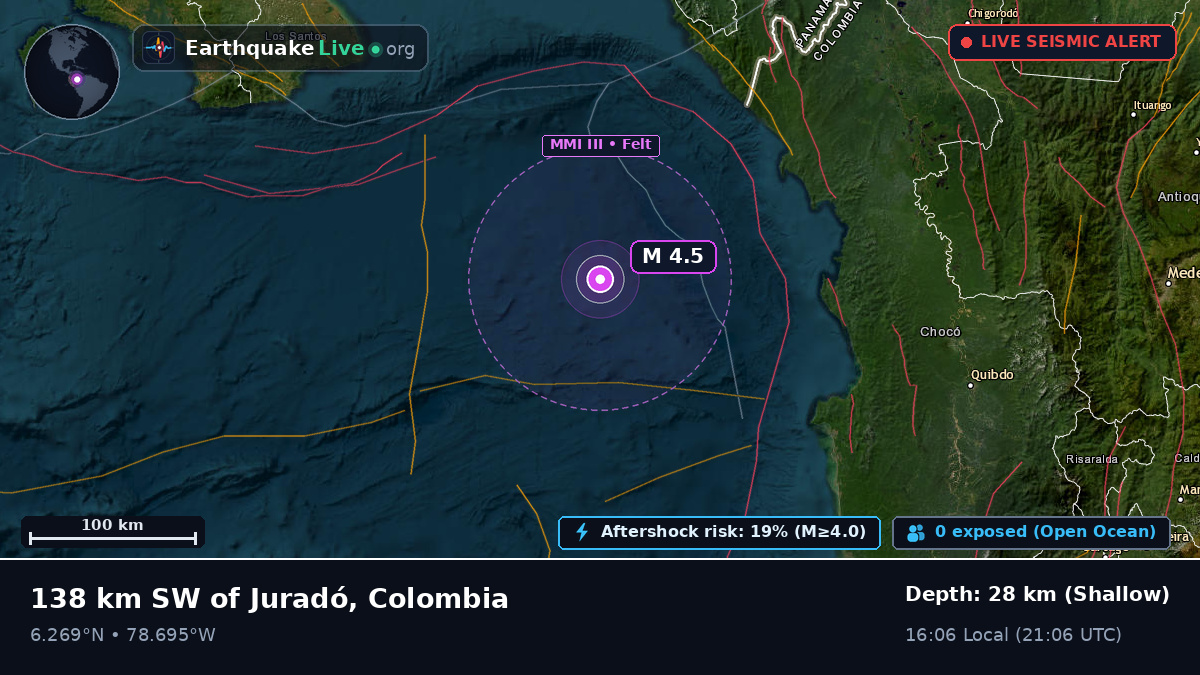 Off the coast of Quibdó, Colombia