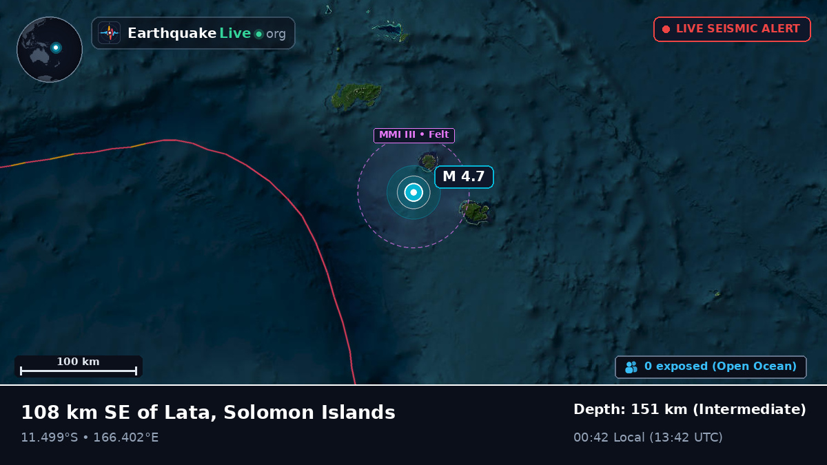 Off the coast of Lata, Solomon Islands