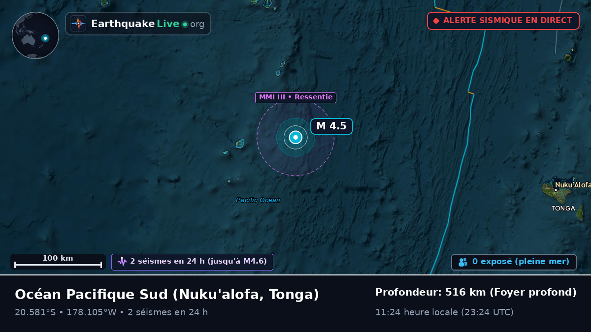 Océan Pacifique Sud (Tonga)