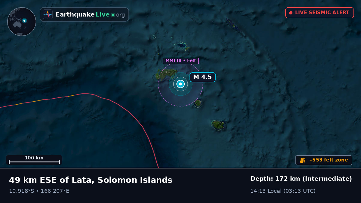 Off the coast of Lata, Solomon Islands