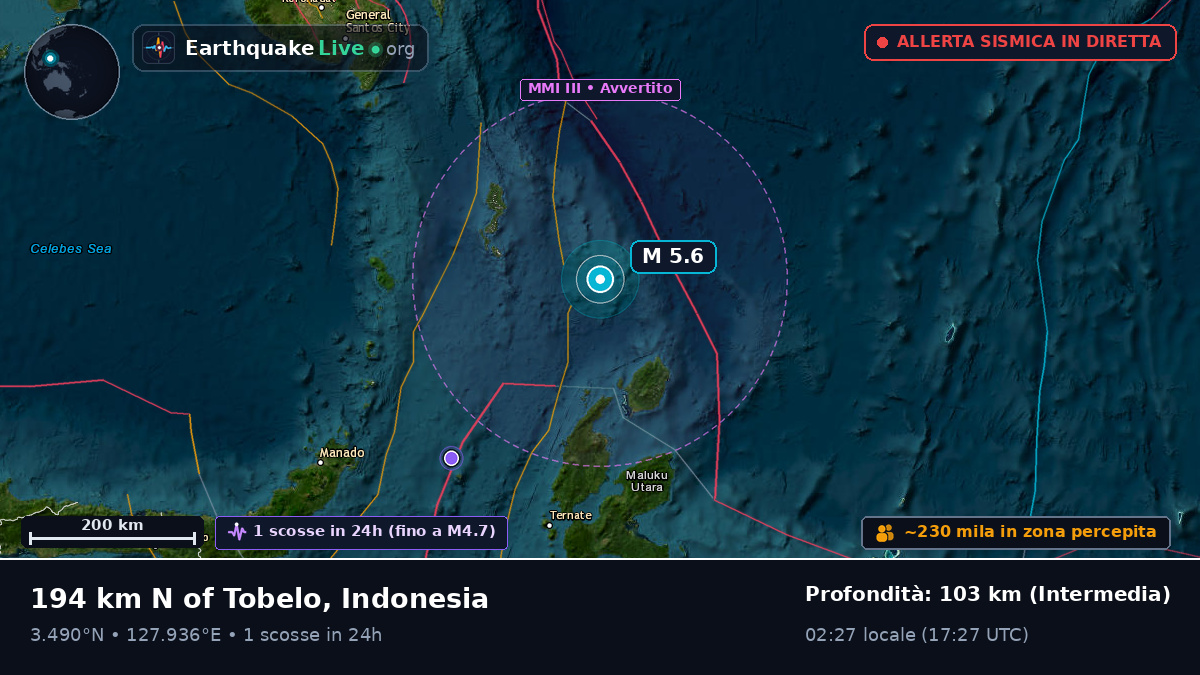 Oceano Pacifico settentrionale (Indonesia)
