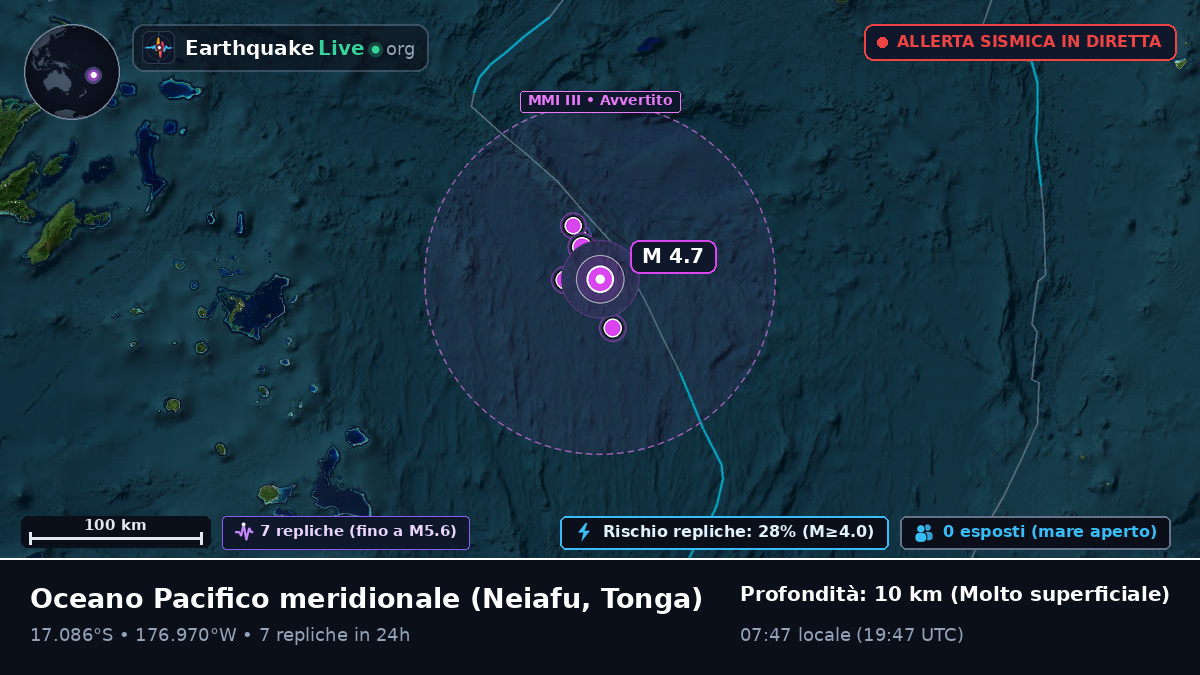 Oceano Pacifico meridionale (Tonga)