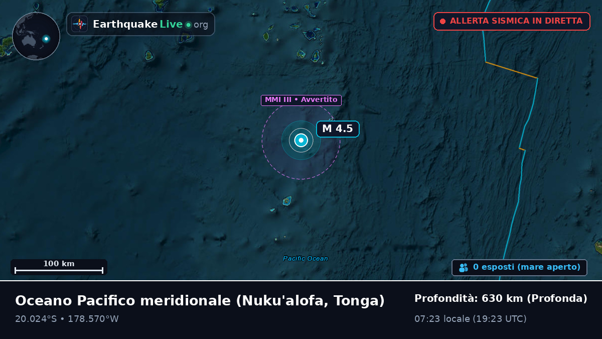 Oceano Pacifico meridionale (Tonga)