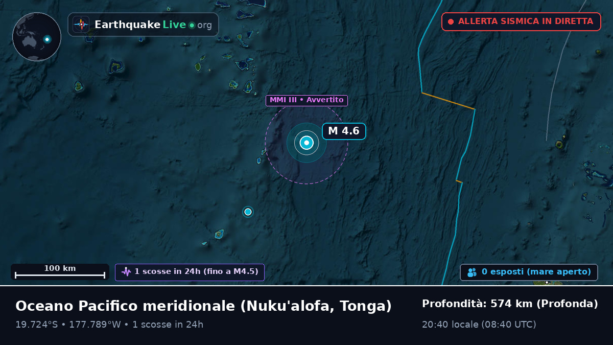Oceano Pacifico meridionale (Tonga)