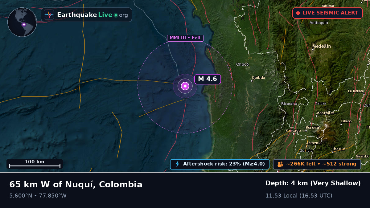 Off the coast of Quibdó, Colombia