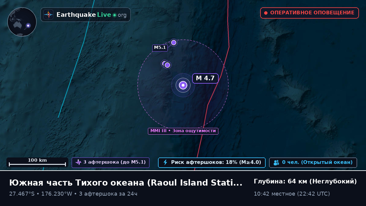 Южная часть Тихого океана (Kermadec Islands)