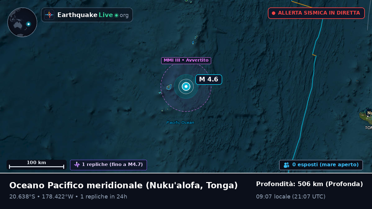 Oceano Pacifico meridionale (Tonga)