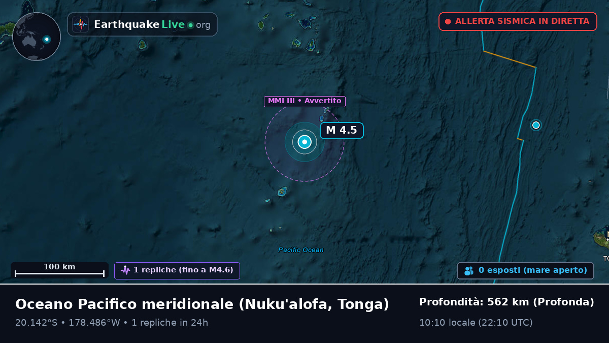 Oceano Pacifico meridionale (Tonga)