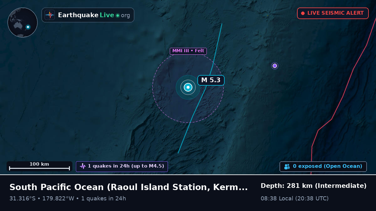 South Pacific Ocean (Kermadec Islands)