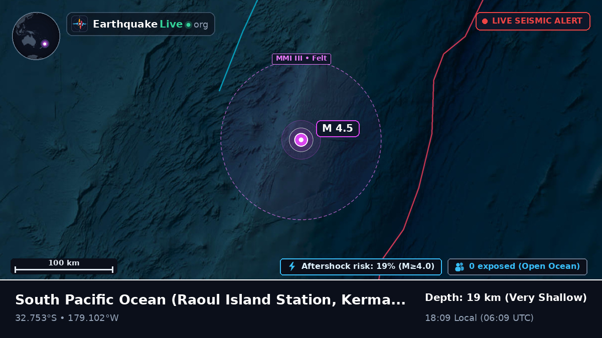 South Pacific Ocean (Kermadec Islands)