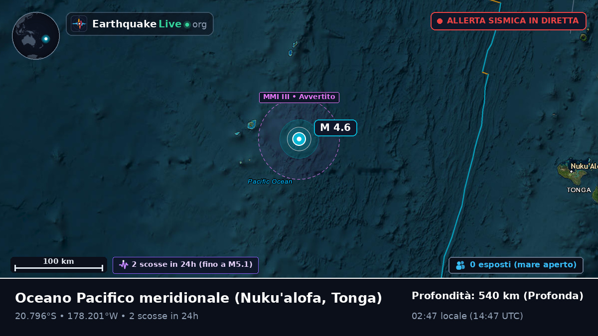 Oceano Pacifico meridionale (Tonga)