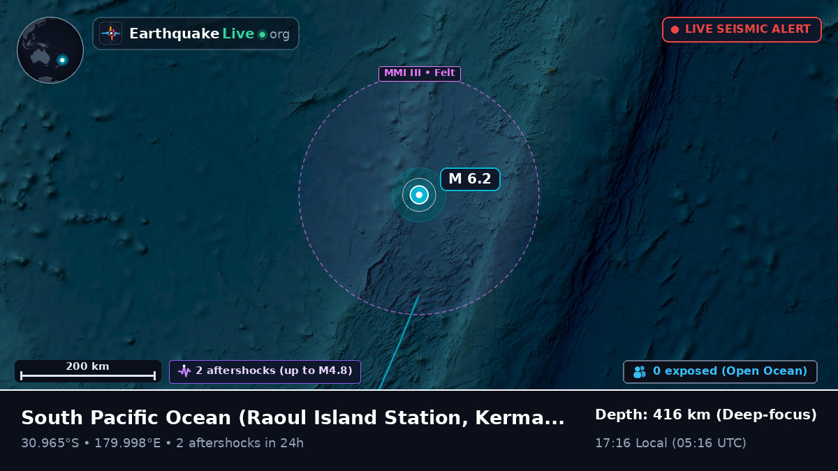 South Pacific Ocean (Kermadec Islands)
