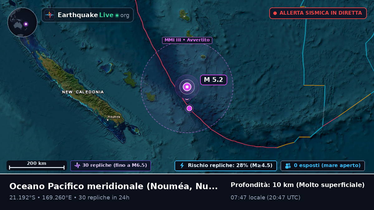 Oceano Pacifico meridionale (Nuova Caledonia)