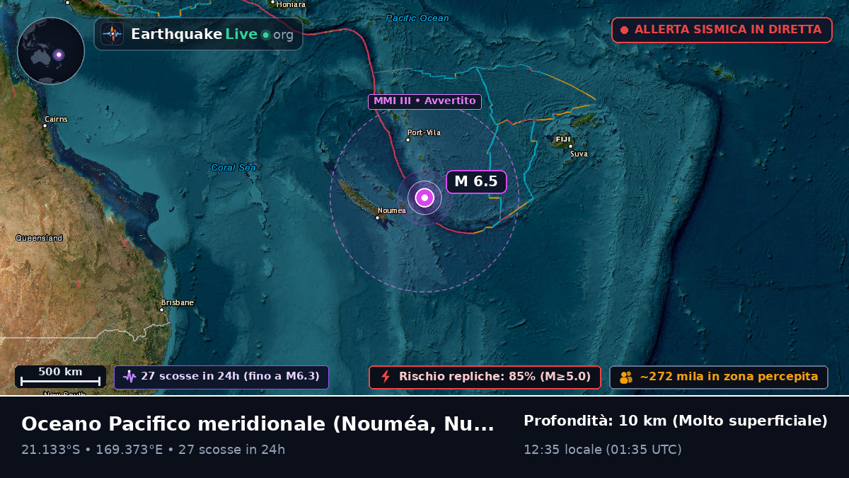 Oceano Pacifico meridionale (Nuova Caledonia)