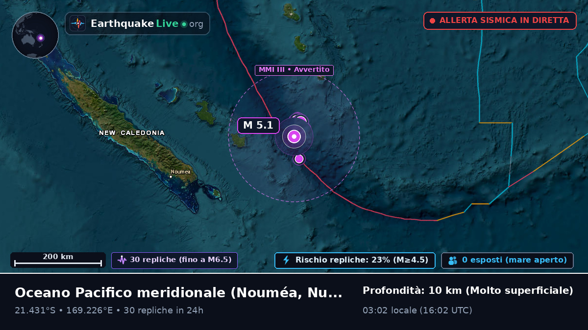 Oceano Pacifico meridionale (Nuova Caledonia)