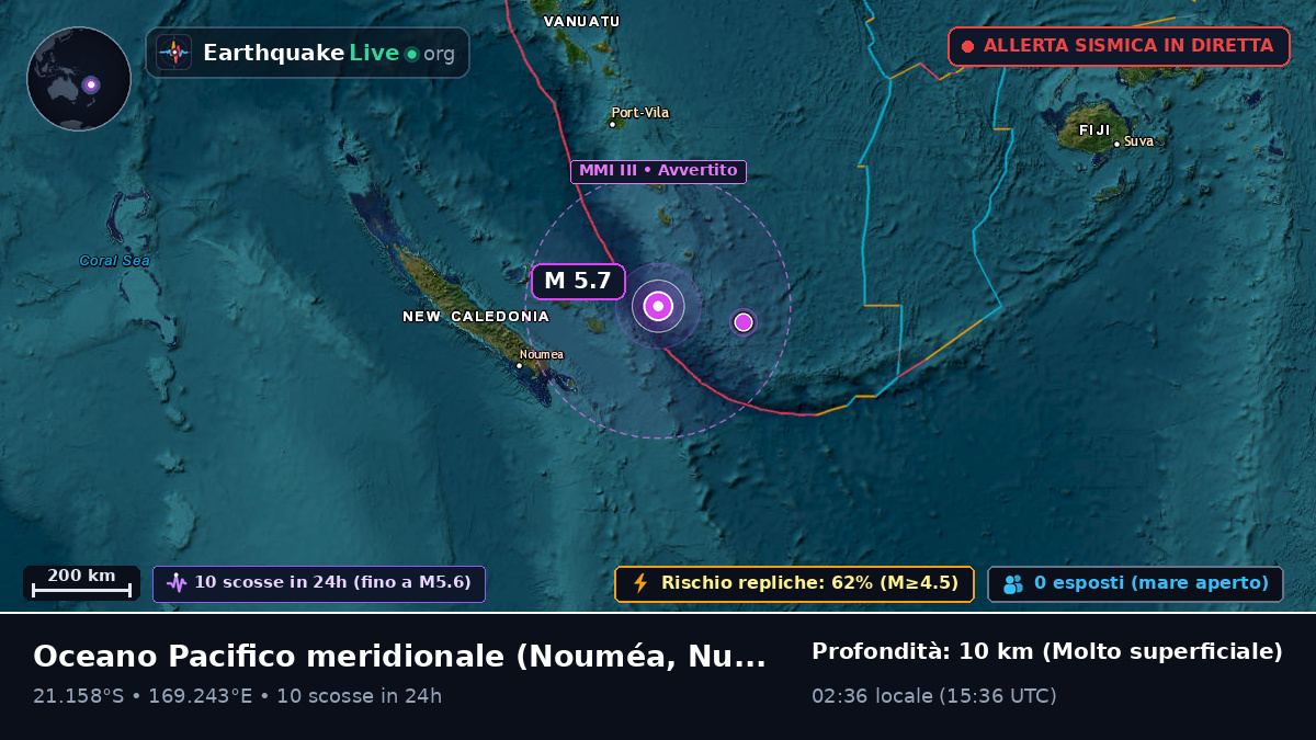 Oceano Pacifico meridionale (Nuova Caledonia)