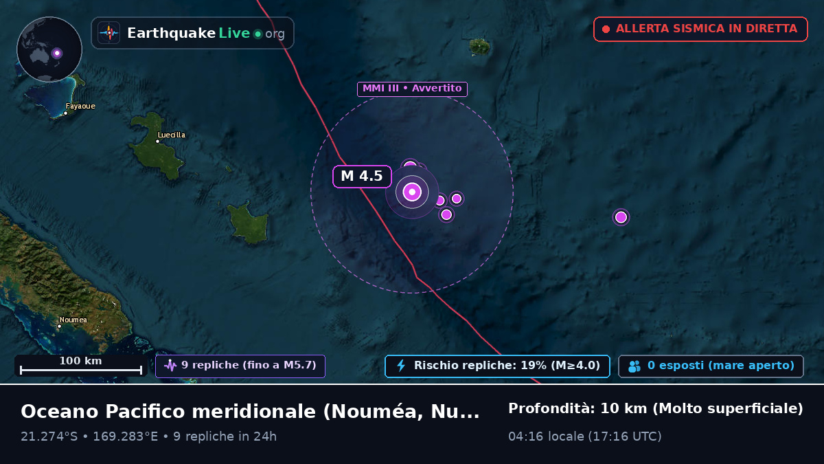 Oceano Pacifico meridionale (Nuova Caledonia)