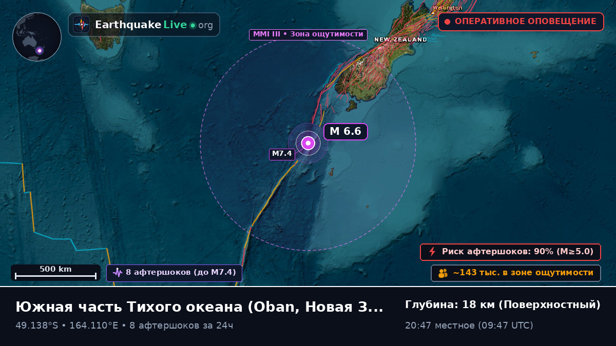 Южная часть Тихого океана (Новая Зеландия)