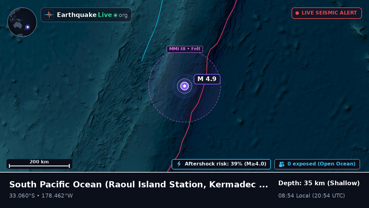 South Pacific Ocean (Kermadec Islands)
