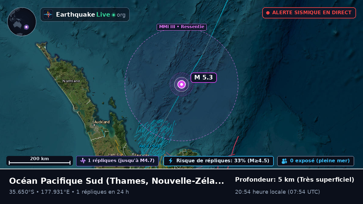 Océan Pacifique Sud (Nouvelle-Zélande)