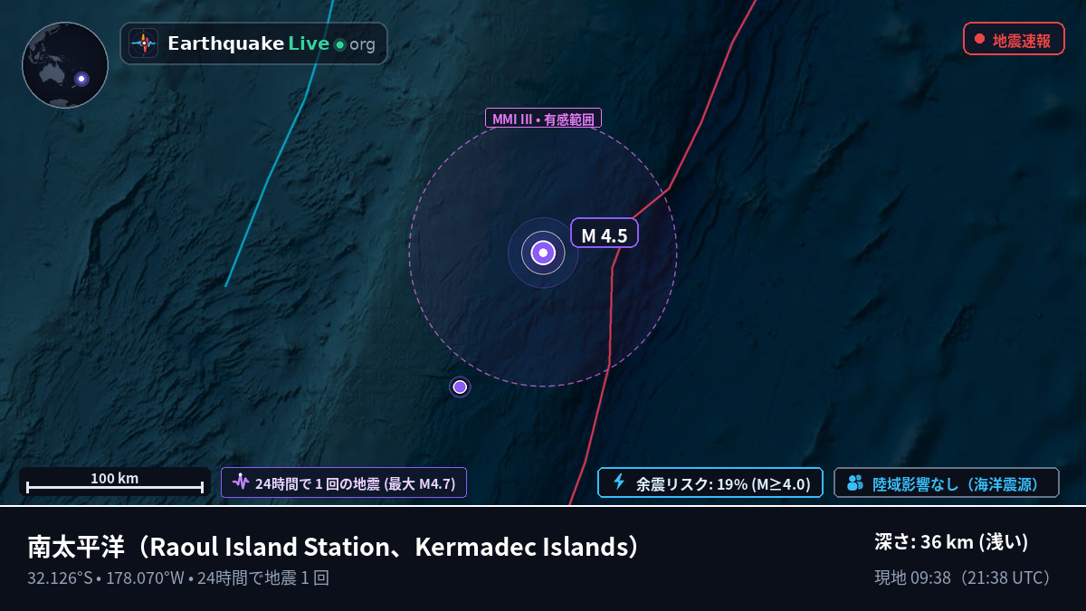 南太平洋 (Kermadec Islands)