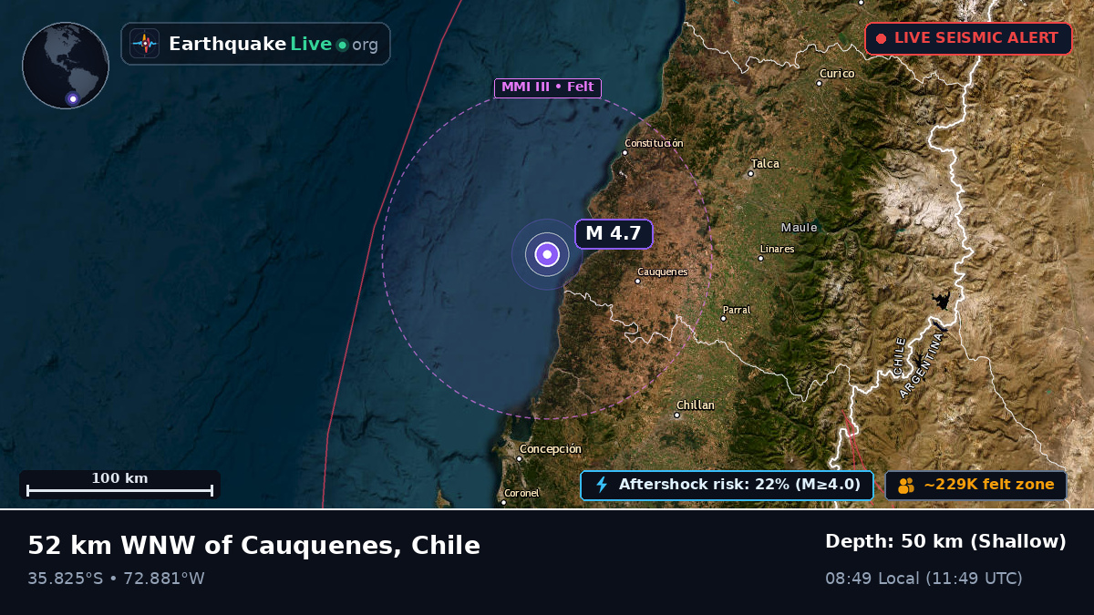 Off the coast of Talcahuano, Chile